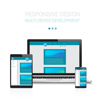 Laptop, Tablet & Phone Responsive Design Devices