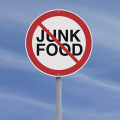 A conceptual sign against junk food
