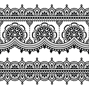 	
Mehndi, Indian Henna tattoo seamless pattern