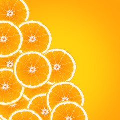 sliced fresh orange with text space