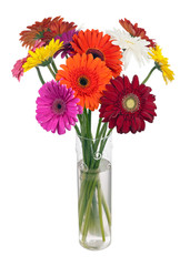 Bouquet from multi colored gerbera flowers.