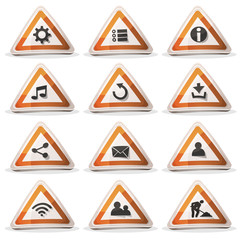 Road Sign Icons And Buttons For Ui Game On Tablet PC