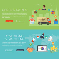 Fototapeta na wymiar Online Shopping and Marketing Banners