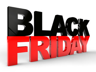 Black Friday over white background