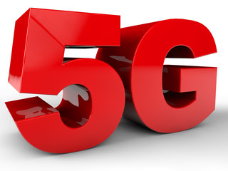 5G GSM Network Sign over white Background