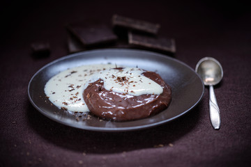 Veganer Schokopudding mit Vanillesauce