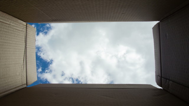 Sky with clouds in the packing box