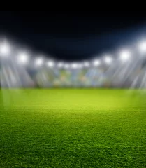 Foto auf Acrylglas Fußball Fußballstadion mit Scheinwerferlicht