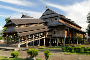 Wooden palace of the sultan in the Sumbawa town in Indonesia
