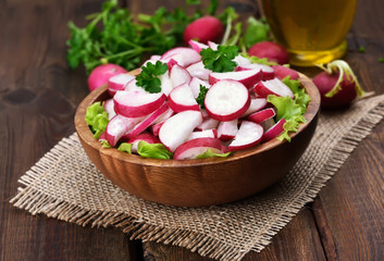 Obraz na płótnie Canvas Spring vegetable radish salad