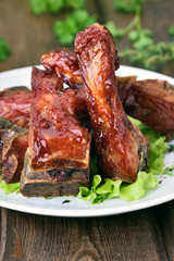 Roasted pork ribs
