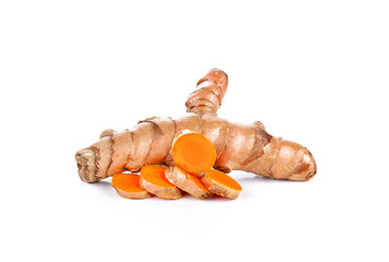 turmeric on white background