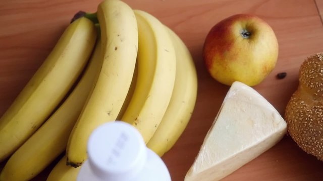 Top view of the slow motion video Of Healthy breakfast on The