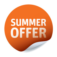 Red vector sticker SUMMER OFFER