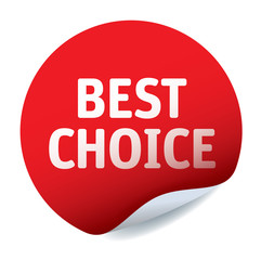 Red vector sticker BEST CHOICE
