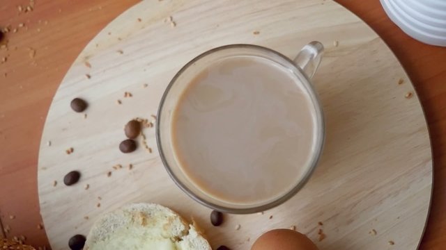 Top view of the slow motion video Of Healthy breakfast on The