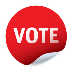 Red vector sticker VOTE