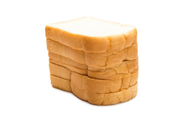 Slice of bread isolated on white background