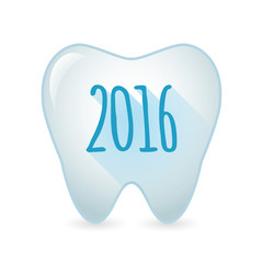Tooth icon with a 2016 sign