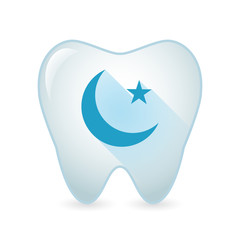 Obraz premium Tooth icon with an islam sign