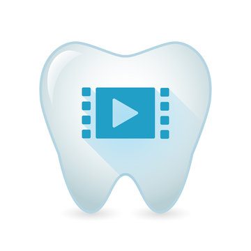 Tooth icon with a multimedia sign