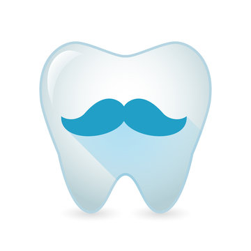 Tooth icon with a moustache