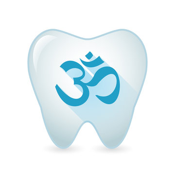 Tooth icon with an om sign