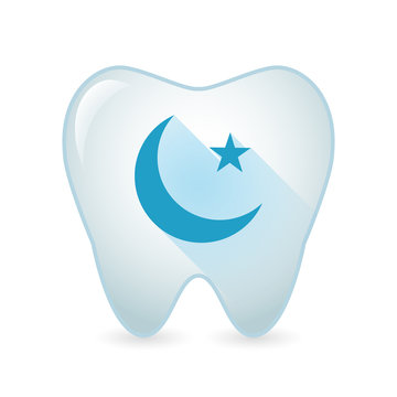 Tooth icon with an islam sign