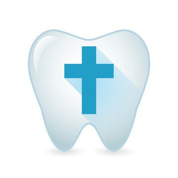 Tooth icon with a cross