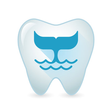 Tooth icon with a whale tail