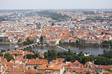 Fototapeta na wymiar View on Old Town and Clarles Bridge in Prague