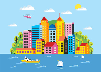 City flat  illustration