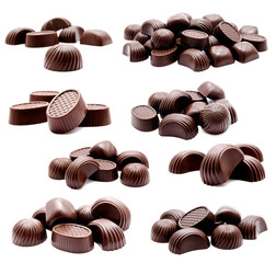 Collection of photos assortment of chocolate candies
