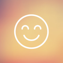 Cute smile thin line icon