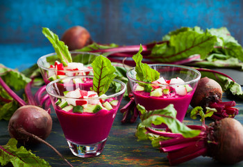 Beetroot gazpacho soup