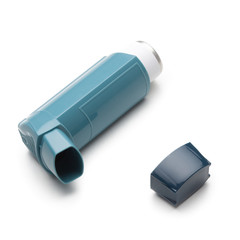 Asthma inhaler isolated on white
