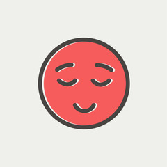 Smiling while sleeping thin line icon