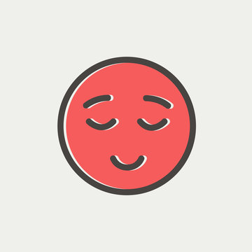 Smiling while sleeping thin line icon