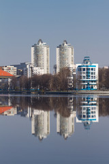 city on the white background