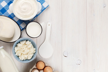 Sour cream, milk, cheese, eggs and yogurt