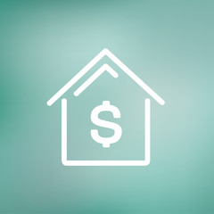 House mortgage thin line icon