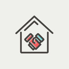 Successful real estate transactions thin line icon