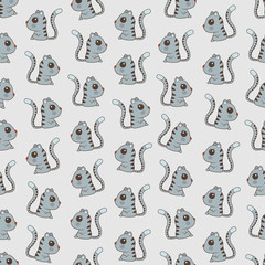 Seamless colorful background made of  cartoons of cute kittens