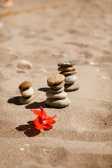 Fototapeta na wymiar zen stones beach welness spa vacation