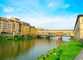 Naklejka premium Arno river in Florence, Italy