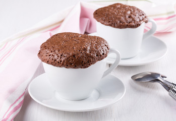 Quick chocolate cake in a mug