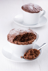 Quick chocolate cake in a mug
