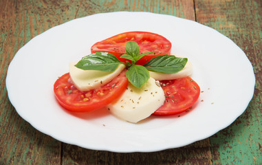Caprese salad with mozarella 