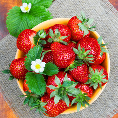 Fresh strawberries in bowl