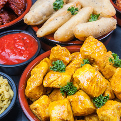 Indian snacks in bowls